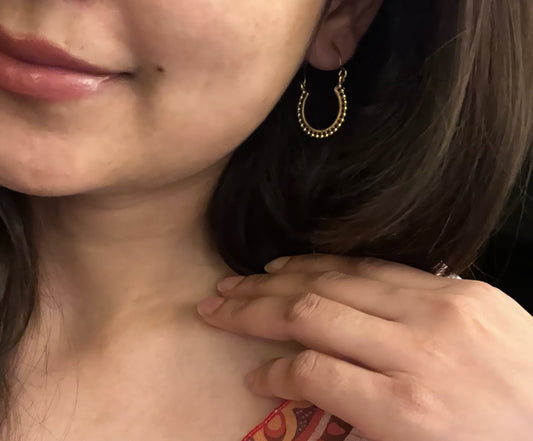 Beaded Crescent Design Earrings