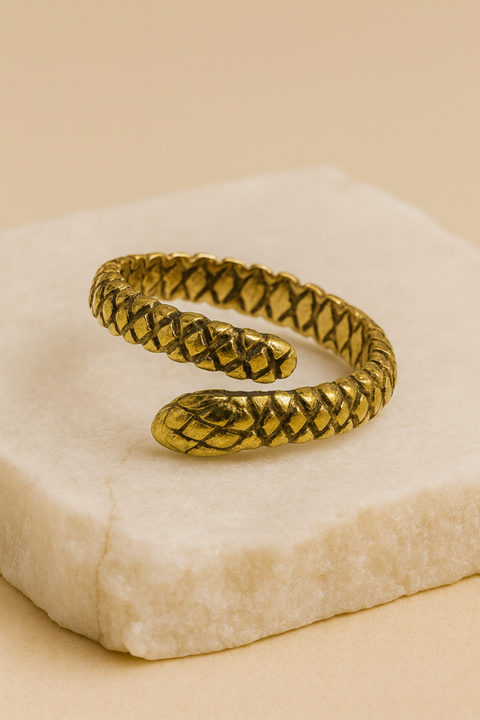 Scaled Serpent Coil Ring