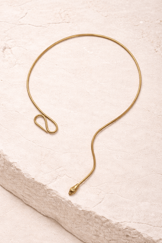 Naarya Jewels Minimal Snake-Inspired Wire Necklace (Anti Tarnish)