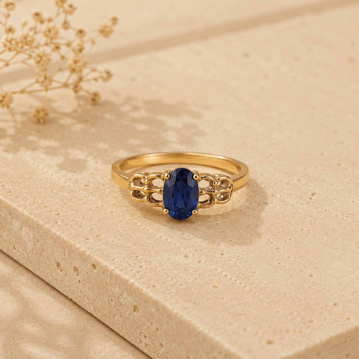 Naarya Jewels Tanzanite Blue / 10 Midnight Sapphire Filigree Ring
