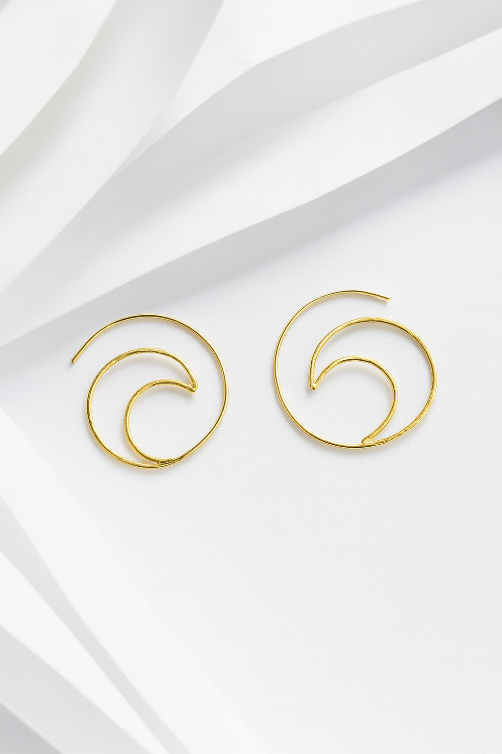 Golden Wave Handcrafted Hoop Earrings