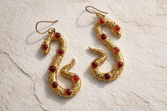 Venomous Glamour Statement Brass Earrings (Anti Tarnish)