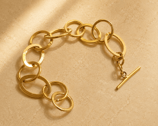 Naarya Jewels Elira Elira Solid Chain Handcrafted Bracelet (Anti-Tarnish)