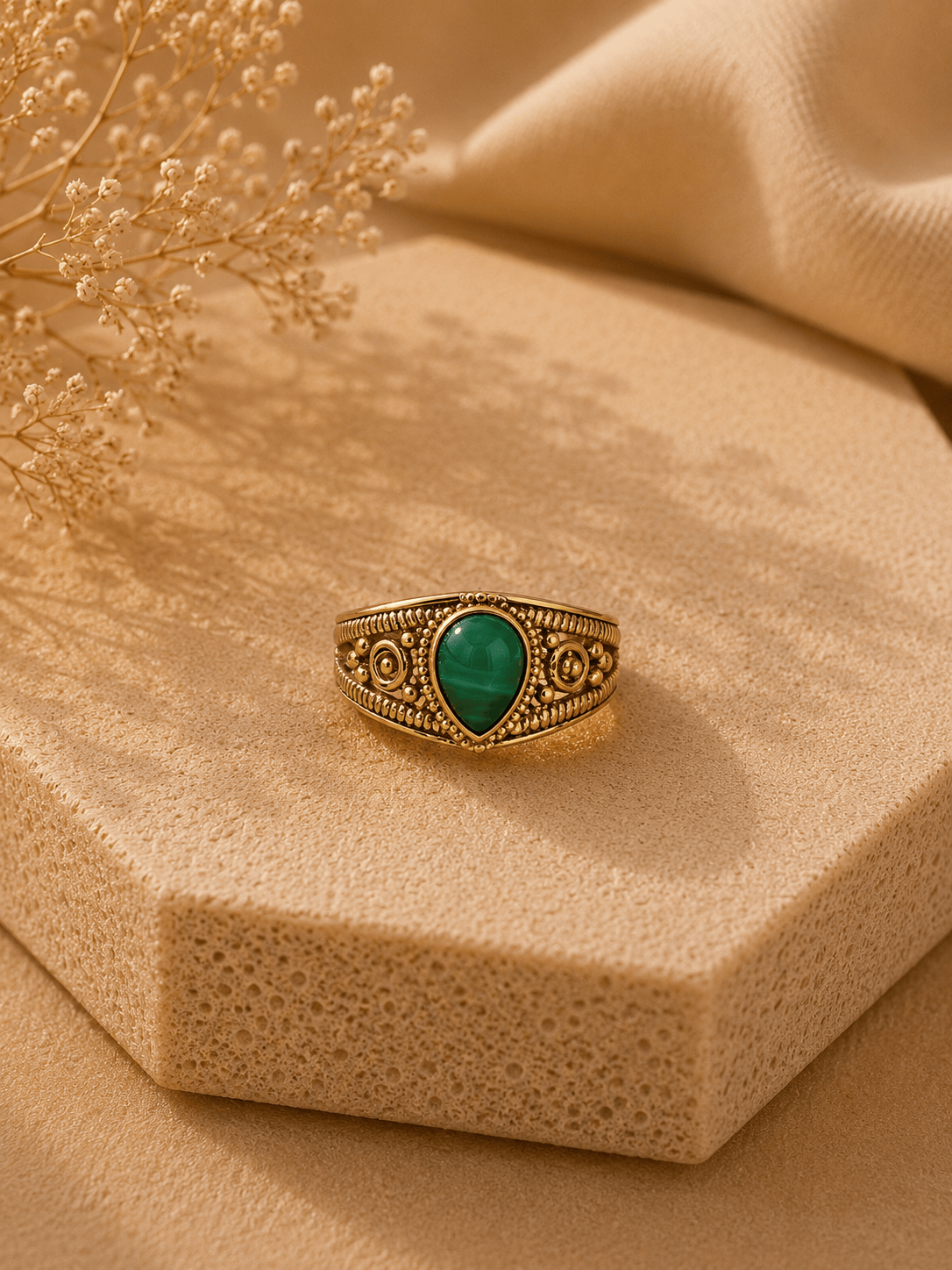 Naarya Jewels Green Onyx / 14 Verdant Drop Ring ✨