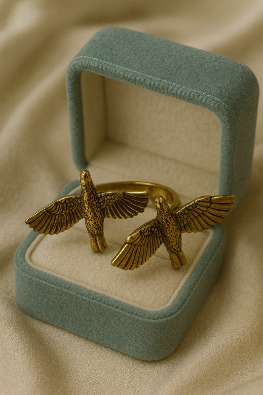 Golden Spirit Collection: Lotus Triangle & Dual Eagle Rings