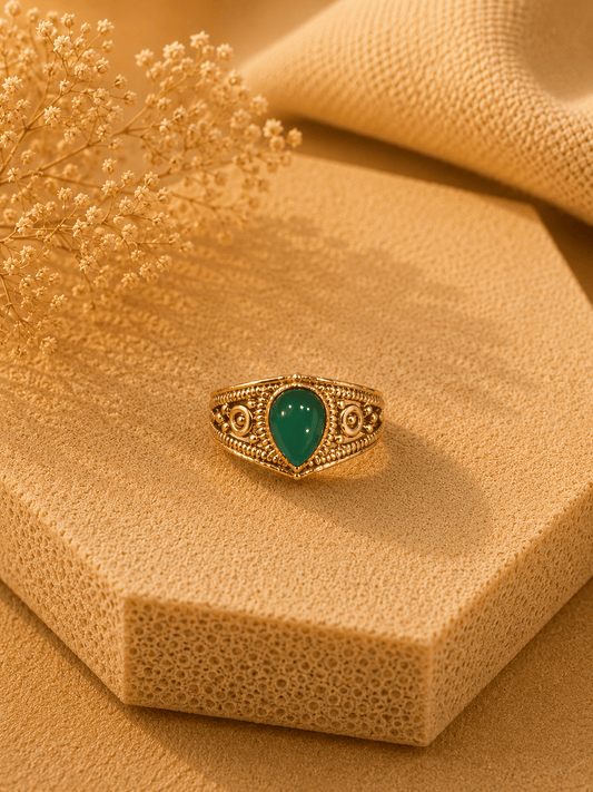 Naarya Jewels Emerald / 12 Verdant Drop Ring β¨