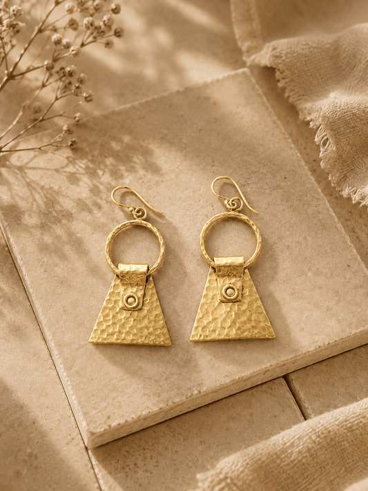 Naarya Jewels Earrings Pyramid Hoop Drops