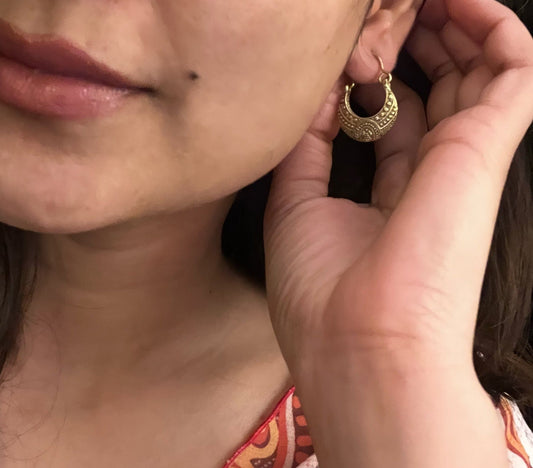 Naarya Jewels Intricate Tribal Arches & Dots Earrings (Anti Tarnish)