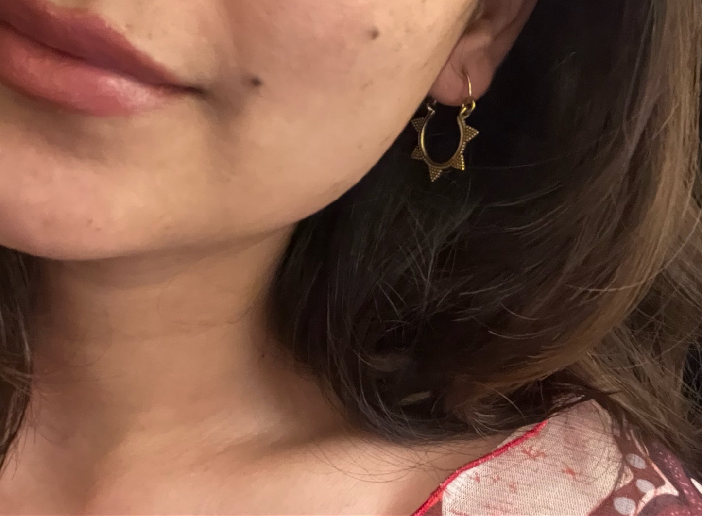 Spiked Sunburst Hoops Earrings