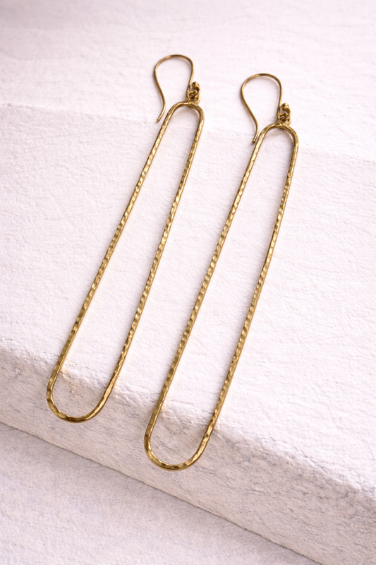 Golden Loop Handcrafted Drop Long Earrings