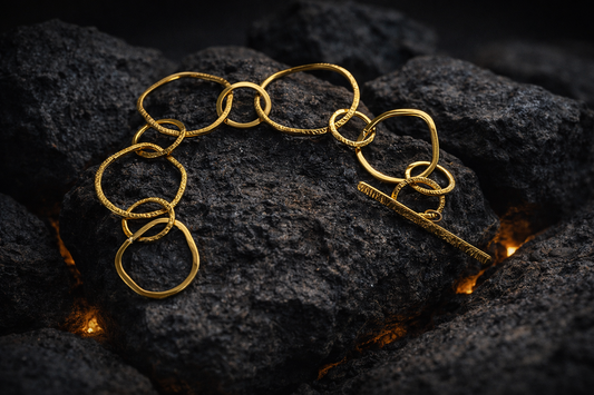 Abstract Statement Hammered Handcrafted Bracelet (Anti-Tarnish)