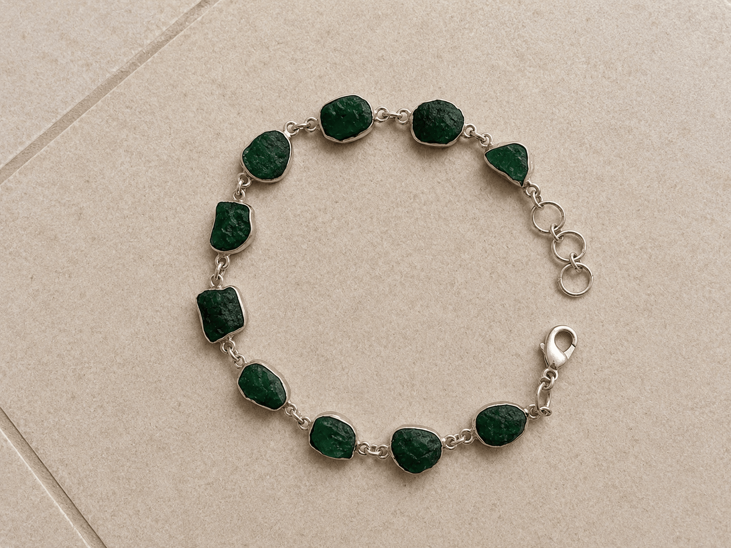Naarya Jewels Green Aventurine Lapis Lazuli -The Stone of Truth Silver Bracelet
