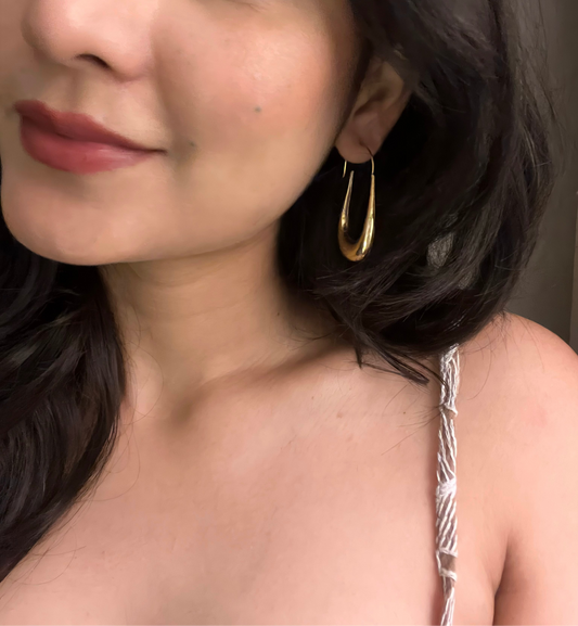 Golden Droplet Hoop Earrings