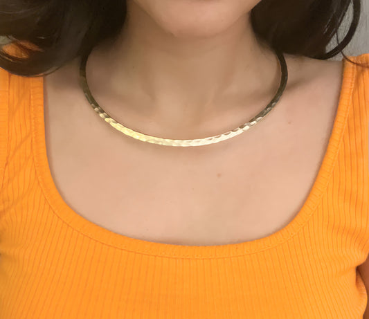 Aurora Hammered Gold Choker