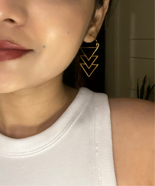 Triple V Statement Hoop Earrings