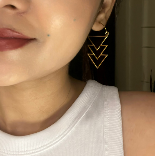 Triple V Statement Hoop Earrings (Anti Tarnish)