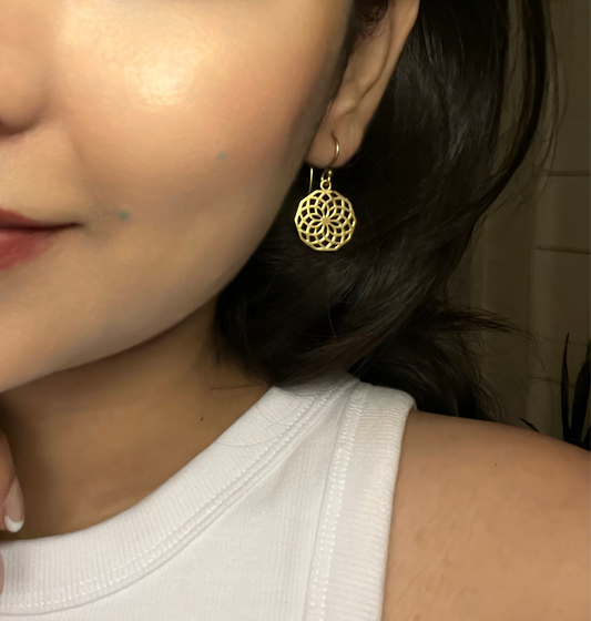 Golden Mandala Bloom Earrings