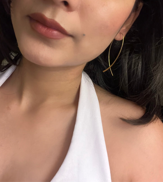 Golden Ribbon Threader Earrings