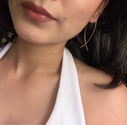 Golden Ribbon Threader Earrings