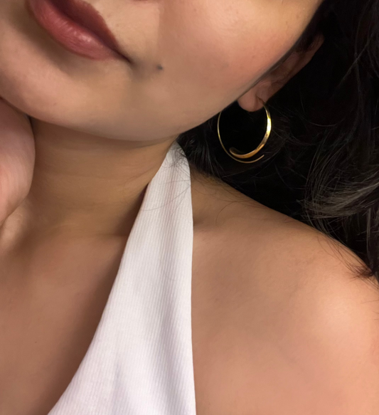 Golden Spiral Hoop Earrings