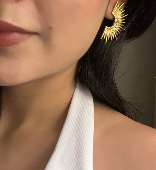 Golden Radiance Sunburst Earrings
