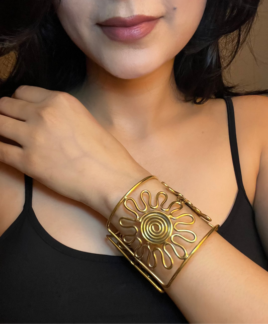 Radiant Sun Spiral Cuff Bracelet