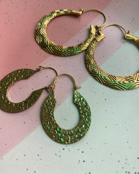 Artisan Crafted Gold Hoop Combo