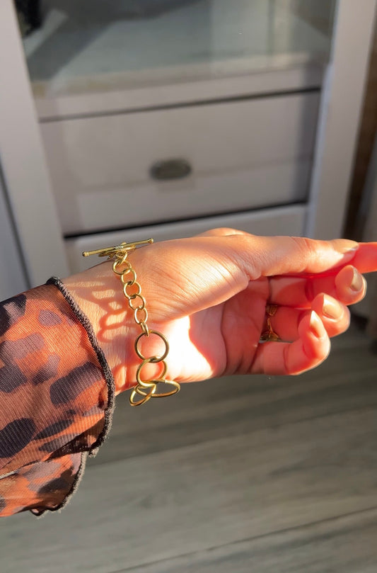 Circle Link Brass Bracelet (Anti Tarnish)