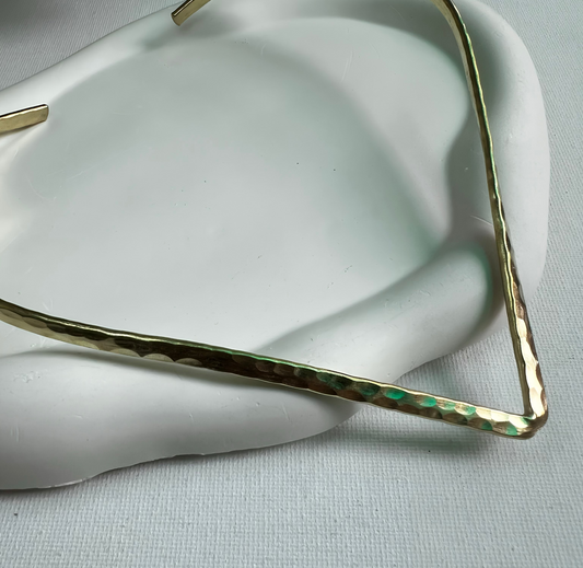 Minimalist Hammered V-Collar Necklace