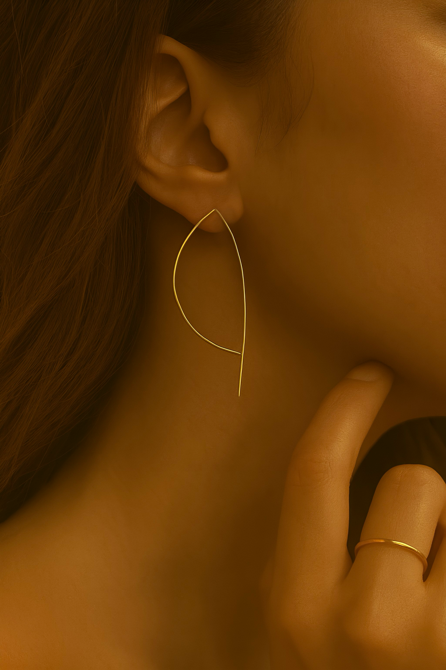 Sculptural Arc Wire Handcrafted Hoops