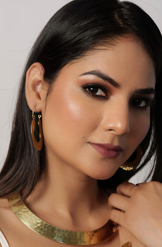 Hammered Brass Collar Necklace (Anti Tarnish)