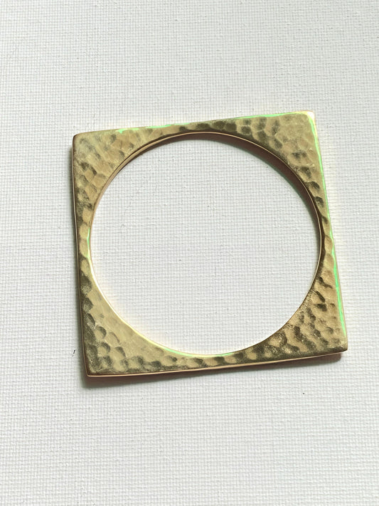 Hammered Square Statement Bangles set of 2 (Anti Tarnish)