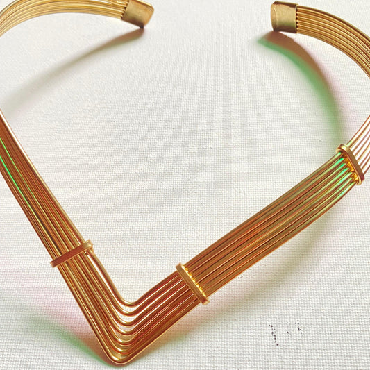 Statement Modern Linear Collar Necklace (Anti Tarnish)