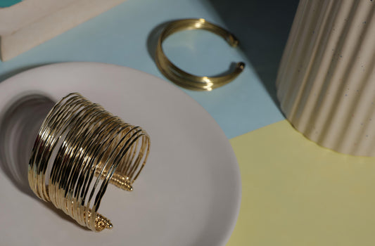 Statement strand Cuff Brass Bracelet (Anti tarnish)