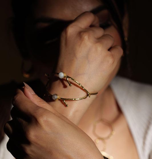 Elegant Branch-Inspired Pure Brass Cuff (Anti Tarnish)