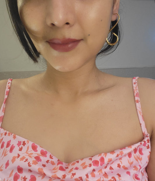 Curved Infinity Brass Drop Earrings (Anti Tarnish)