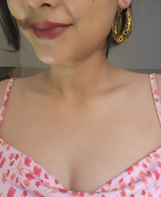 Meher Loop Statement Earring- Filigree art Brass Earring (Anti Tarnish)