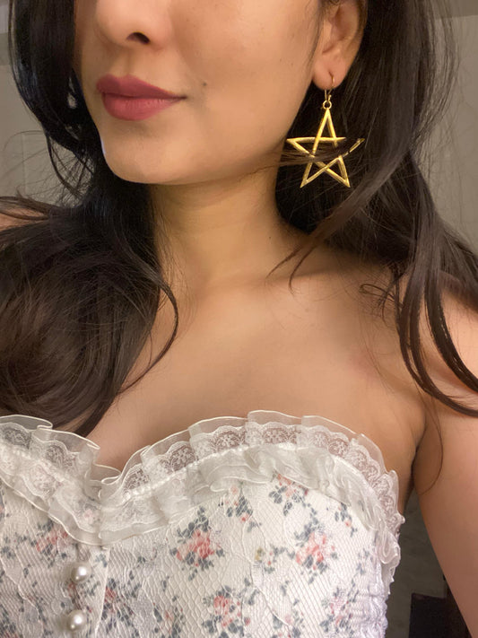 Star Dangles Brass Earrings