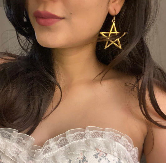 Naarya Jewels Star Dangles Brass Earrings