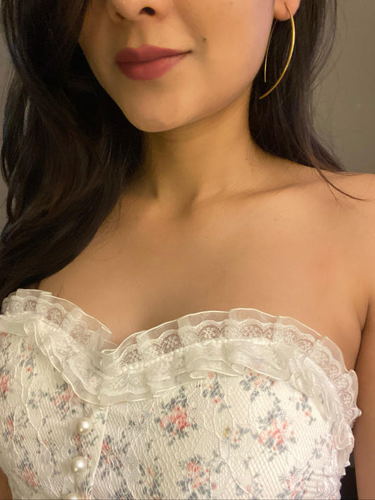 Arched Line Drop Brass Earrings (Anti Tarnish)