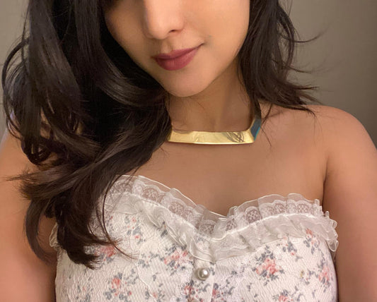 Sculpted Angular Collar Necklace( Anti Tarnish)