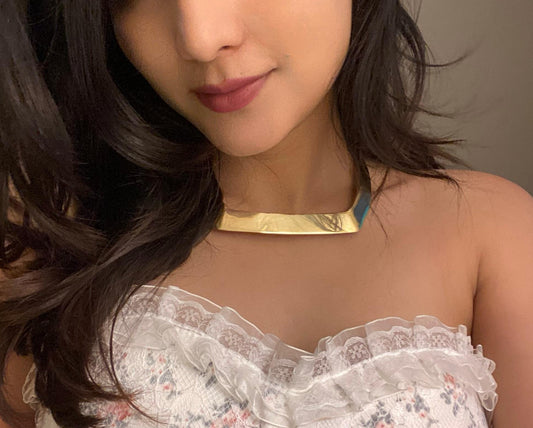 Sculpted Angular Collar Necklace( Anti Tarnish)