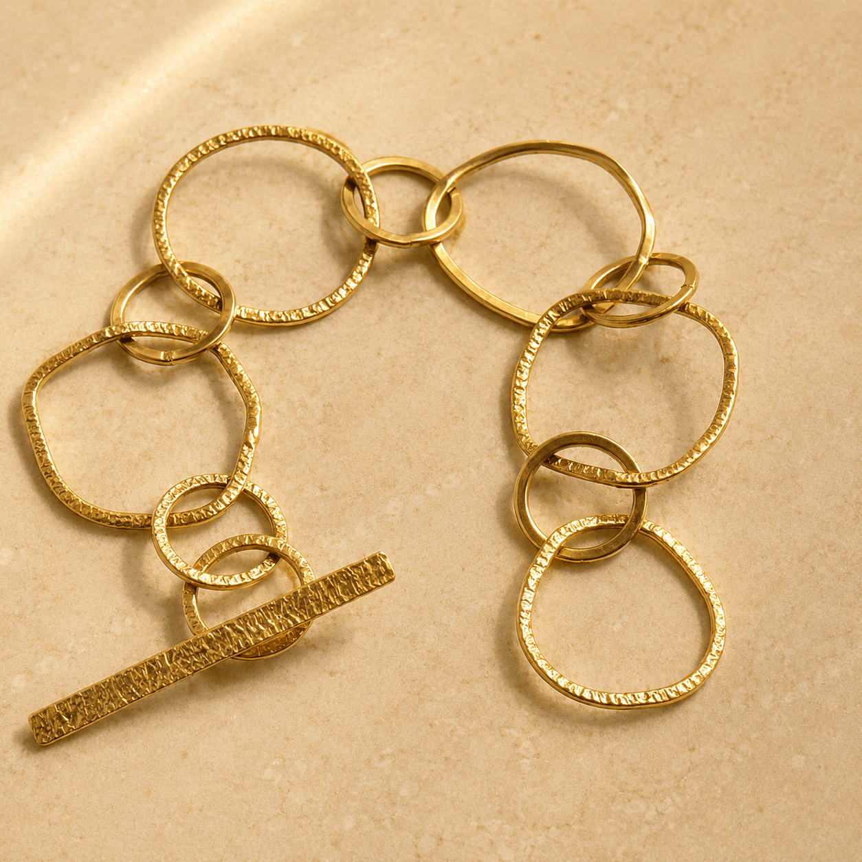 Naarya Jewels Abstract Elira Solid Chain Handcrafted Bracelet (Anti-Tarnish)