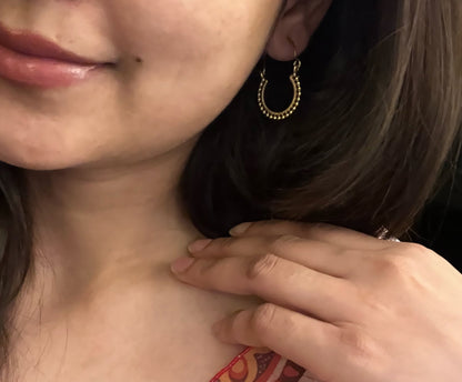 Beaded Crescent Design Earrings