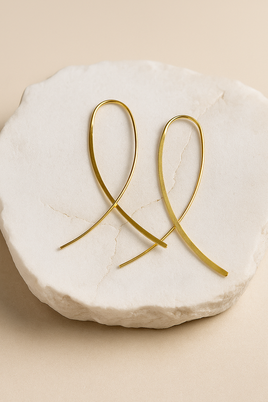 Golden Ribbon Threader Earrings