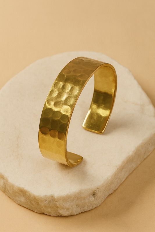 Bold Hammered Gold Cuff
