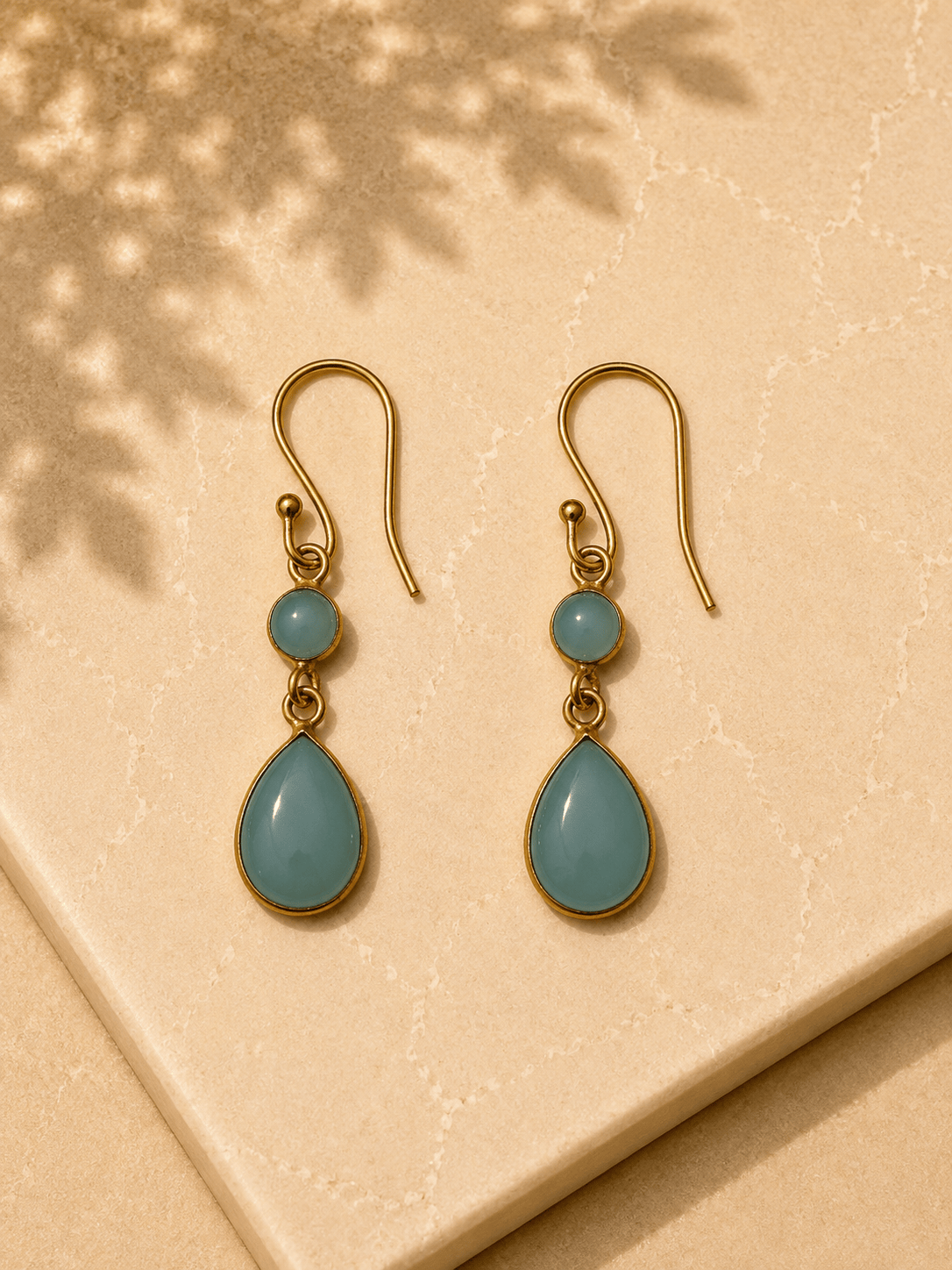 Naarya Jewels Aquamarine moonstone Dewdrop Earrings