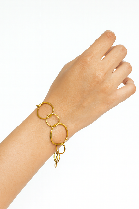 Circle Link  Brass Bracelet (Anti Tarnish)