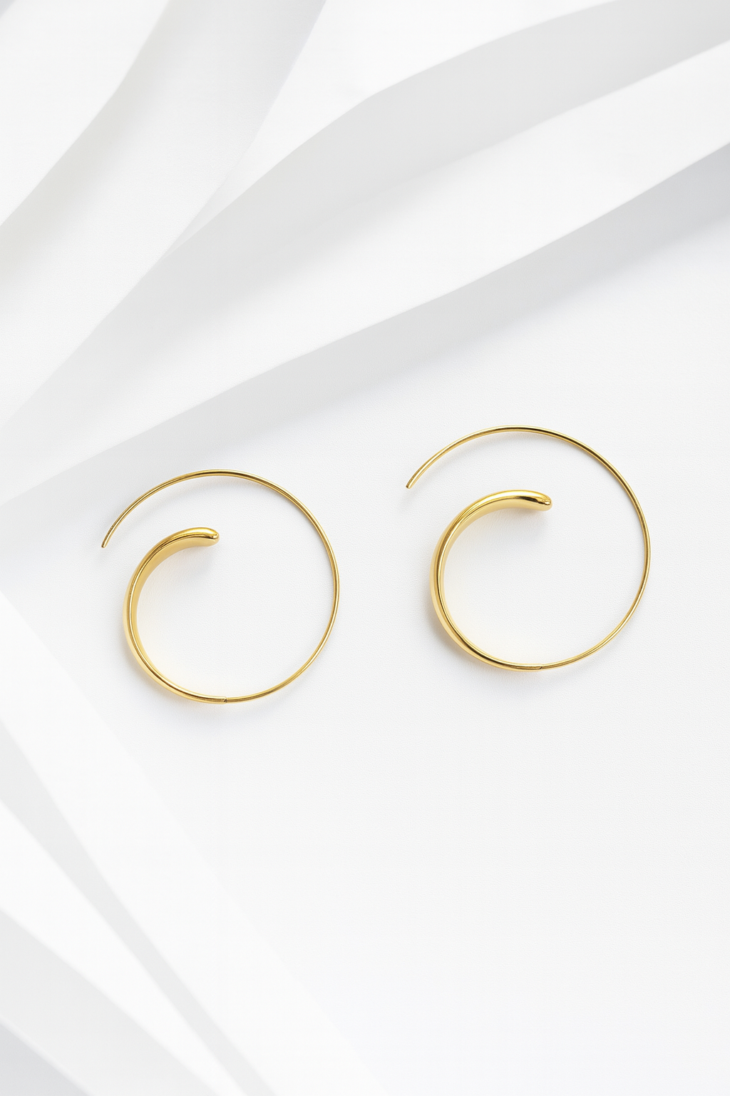 Golden Spiral Hoop Earrings