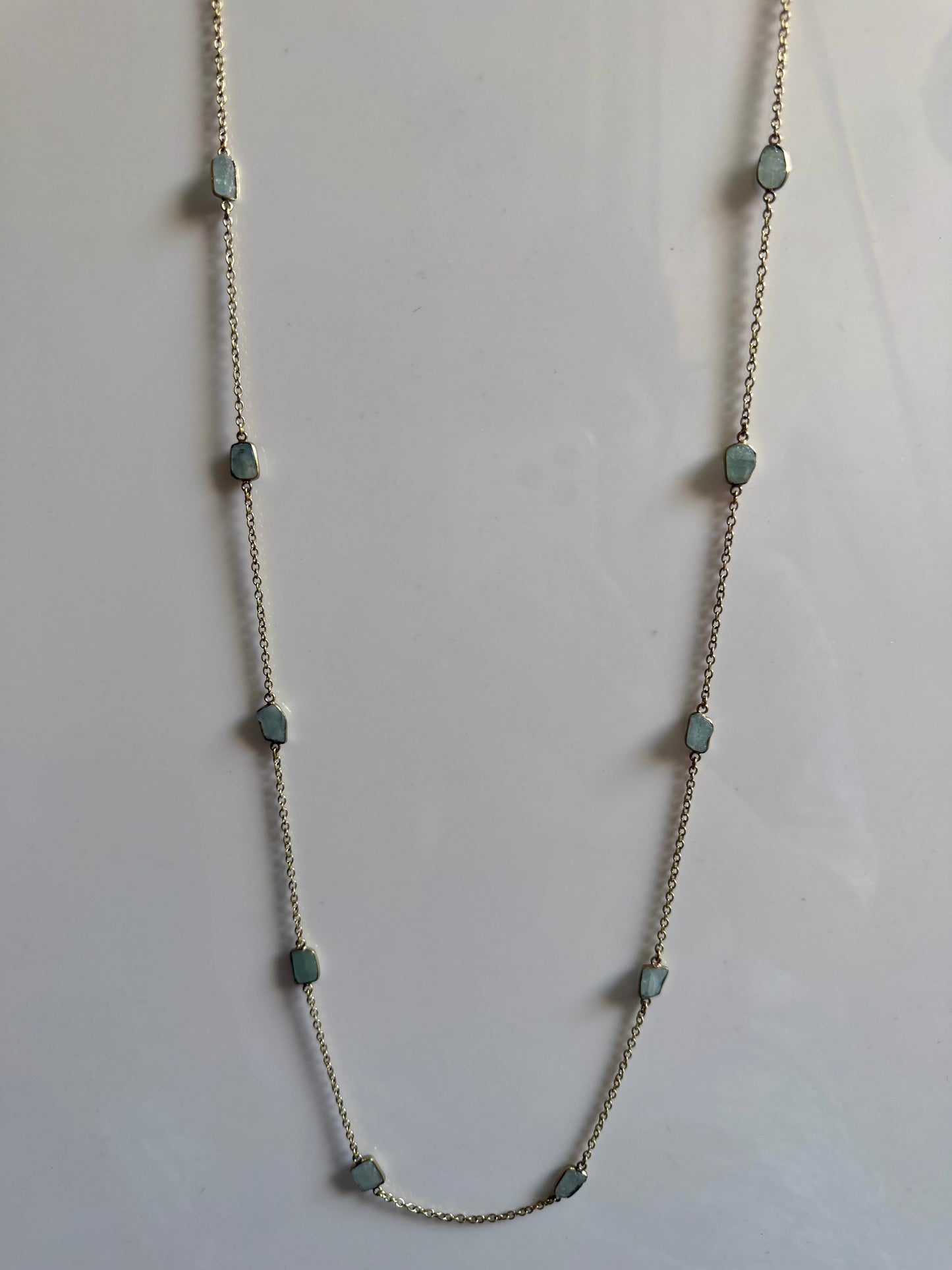 Naarya Jewels Gold / Aquamarine Gems Silver / Gold Trail Necklace (single /Multi color)